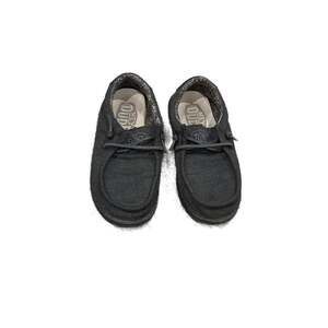 Hey Dude Wally Youth Basic Kids‎ Black Slip On Shoes grey kids size 12